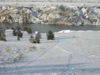 Klinger See im Winter - das Wasser steigt st�ndig